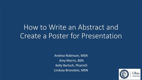 How to Write an Abstract & Create a Poster for Presentation by ACC ...