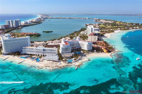 - Aerial view of Cancun hotel zone, Quintana Roo, Mexico | Royalty Free ...