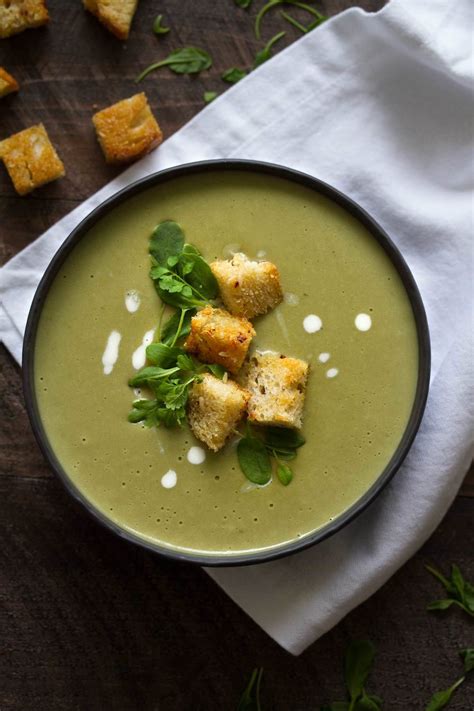 Sorrel Soup with Garlic Parmesan Croutons - Cooking with Cocktail Rings