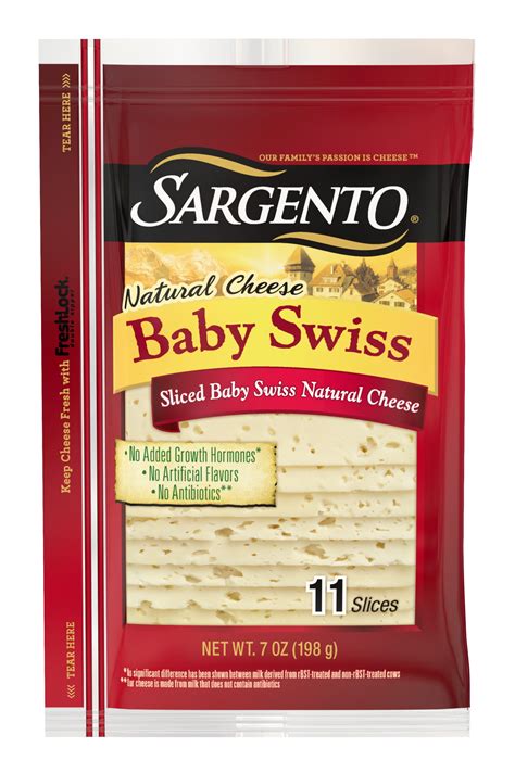 Sargento® Sliced Baby Swiss Natural Cheese, 11 slices - Walmart.com ...