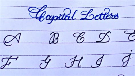 Capital Cursive Writing Letters