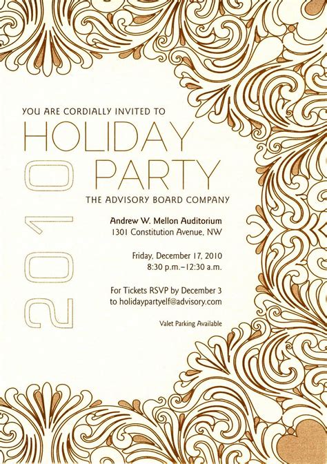 Holiday Dinner Invitation | Company christmas party invitations ...