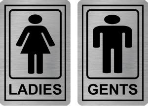 SRD Graphix LADIES & GENTS TOILET 6"x4" Stainless Steel Sign Board ...