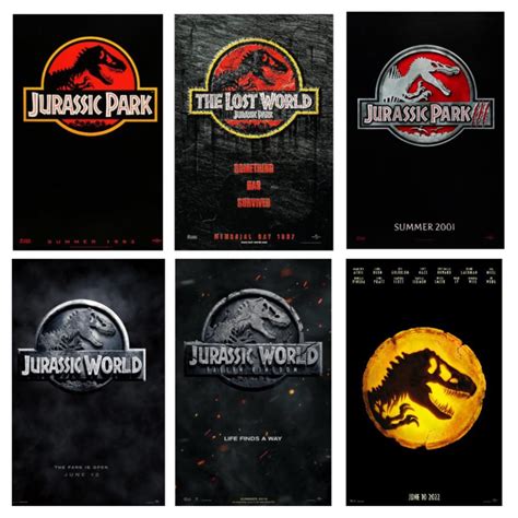 Here it is — the complete set of Jurassic Park teaser posters, spanning ...