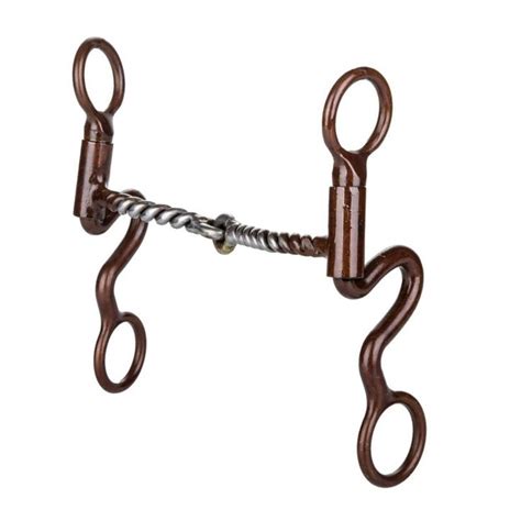 Tabelo S-Shank Twisted Wire Snaffle Bit 5 Brown - StateLineTack.com ...