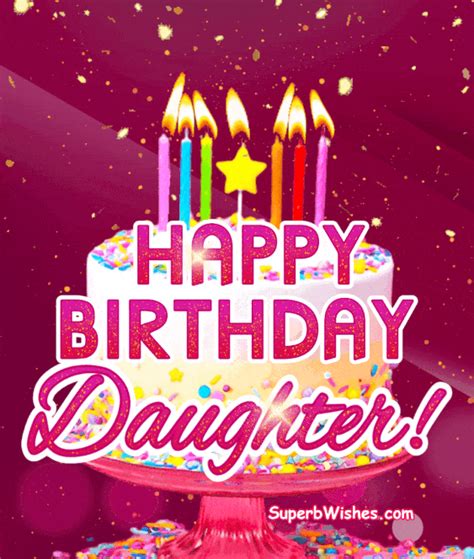 Birthday Cake With Candles GIF - Happy Birthday, Daughter | SuperbWishes