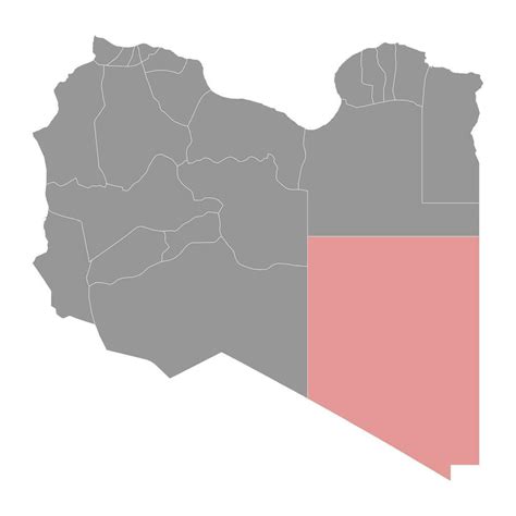 Kufra district map, administrative division of Libya. Vector ...