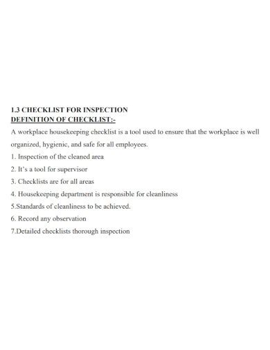 Workplace Housekeeping Checklist - Examples, How to Make, PDF