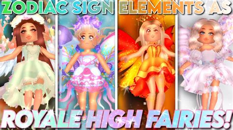 ZODIAC ELEMENTS AS ROYALE HIGH FAIRIES 🧚🏽‍♀️ || Royale High Outfits ...