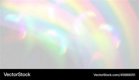 Rainbow light prism effect transparent background Vector Image