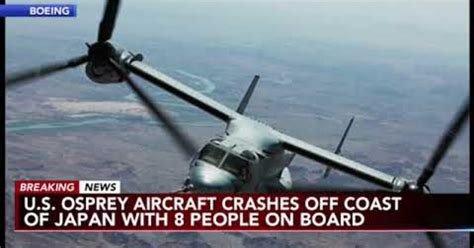 At Least One Dead After U.S Military Osprey Crashes Off the Coast of ...