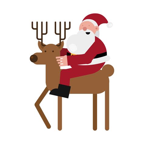 christmas santa claus on reindeer character 1870260 Vector Art at Vecteezy