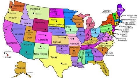 Us Map With States Labeled Printable