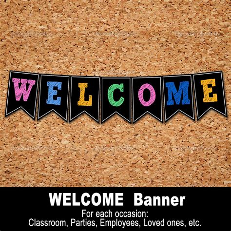 WELCOME BANNER – Digital file, Chalk - Instant Download- | Welcome ...