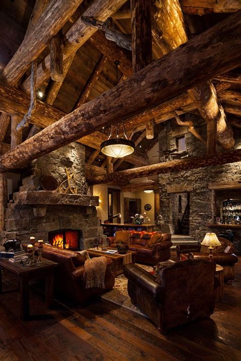 47 Extremely cozy and rustic cabin style living rooms