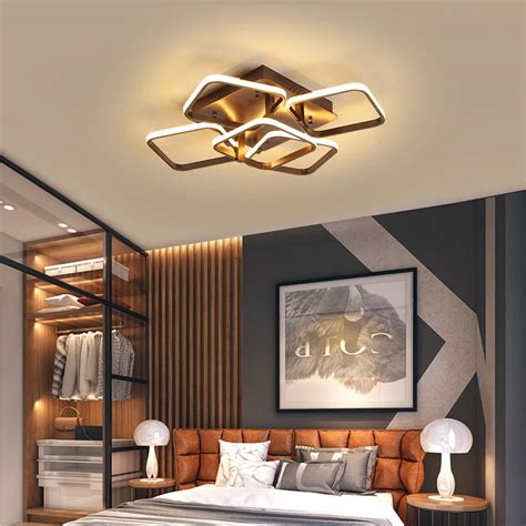 Brown Finished Modern Led Ceiling Lights For Living Room Bedroom Plafon ...