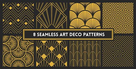 elegant art deco seamless design pattern set 2404959 Vector Art at Vecteezy