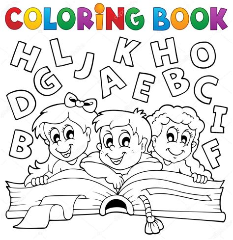 Coloring book kids theme 5 — Stock Vector © clairev #30044329