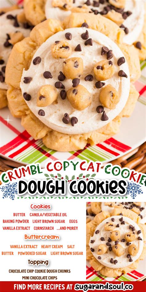 Cookie Dough Cookies (Crumbl Copycat) - Sugar and Soul