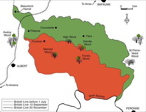 Map of the Somme battlefield and British gains (July-Nov 1916) | HARTI ...