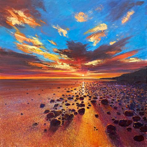 'Low Tide at Sunset' Painting - No Naked Walls