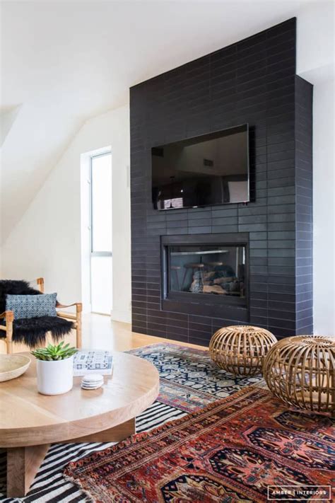 10+ Black Tile Fireplace Wall - DECOOMO