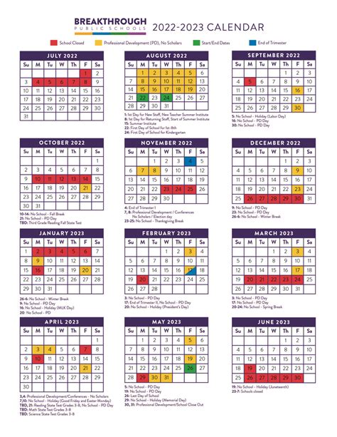 Calendar - Breakthrough Public Schools (BPS)