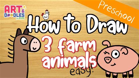 How to draw 3 FARM animals - STEP by STEP - YouTube