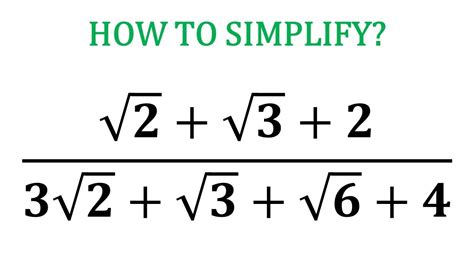 Simplifying a Fraction of Radicals | Math Olympiad #maths - YouTube