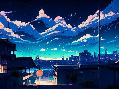 Premium Photo | Anime cityscape in the night