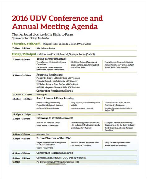 11+ Conference Agenda Format Templates - Free Sample, Example Format ...