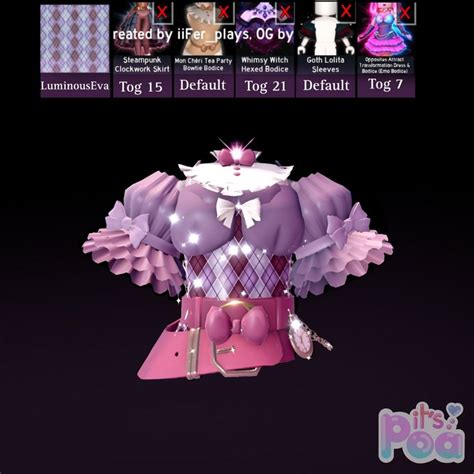 an animated image of a pink and purple outfit with wings on it's chest