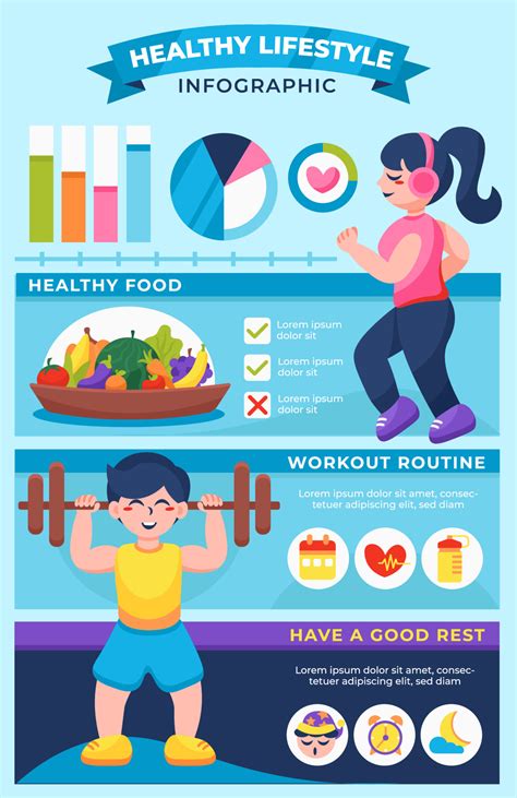 Healthy Lifestyle Infographic 14952871 Vector Art at Vecteezy