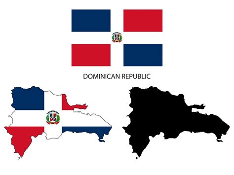 dominican republic flag and map illustration vector 21822843 Vector Art ...