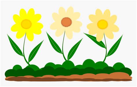 Yellow Flower, Vector Image, Garden - Gambar Rumput Dan Bunga Kartun ...