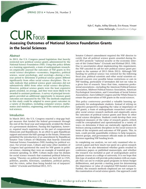 Assessing Outcomes of National Science Foundation Grants in the