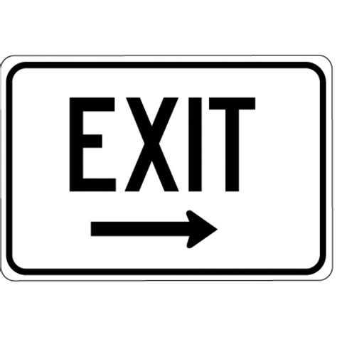 Exit with Right Arrow Sign