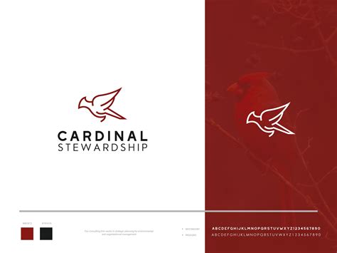 the cardinal steward logo is displayed on a red and white background