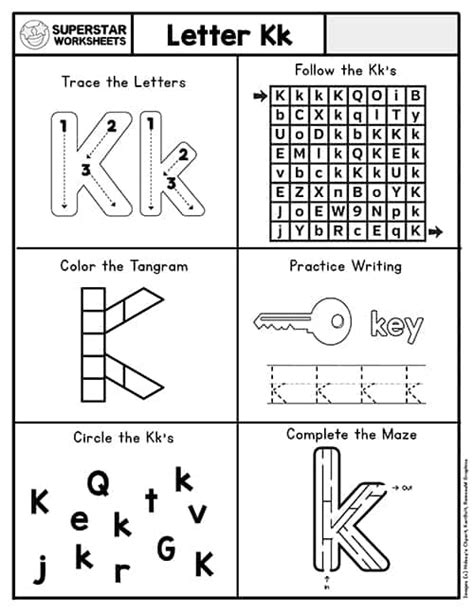 Letter K Worksheets - Superstar Worksheets