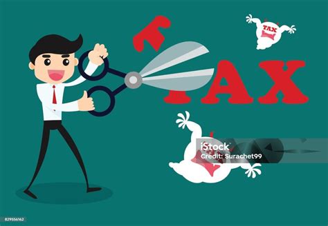 Tax Deduction Business Concept Vector Cartoon Illustration Stock ...