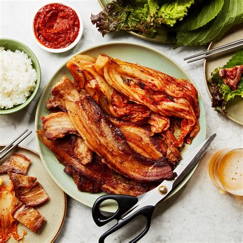 Grilled Pork Belly and Kimchi Recipe | Epicurious