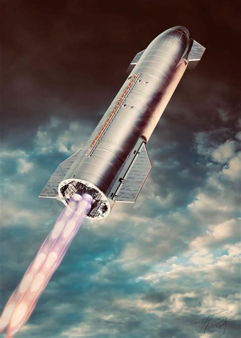 Incredibly detailed posters of SpaceX Starship SN8 15km test flight by ...