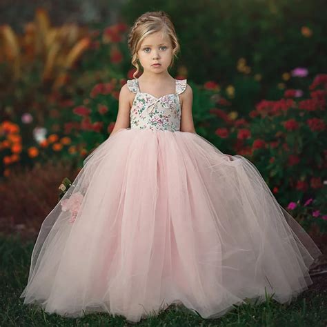 Children Kids Girls Sleeveless Fancy Wedding Bridesmaid Gown Formal ...