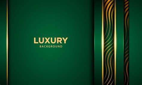 Premium Vector | Dark green and golden lines abstract background