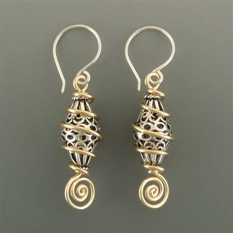 Silver and Gold Earrings - Unique Gold & Silver Earrings by BJChristian ...