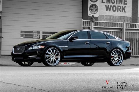 Elegant Black Jaguar XJ-Type Wearing 26 Inch Vellano Rims Black Jaguar ...