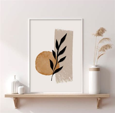 Abstract Botanical Print, Neutral Wall Art, Minimalist Abstract Shapes ...