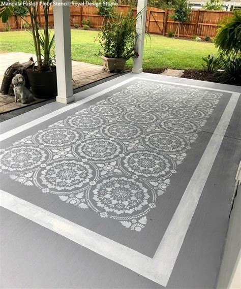 Backyard Bliss: Renovate on a Dime with Stencils | Paint concrete patio ...