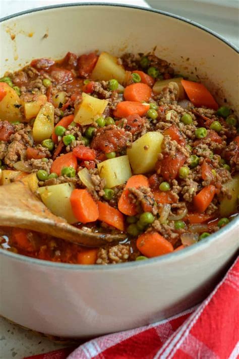 Hamburger Stew (One Easy Quick and Economical Meal)