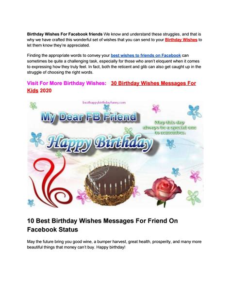 75 Best Birthday Wishes For Facebook Friends 2020 by Happy Birthday To ...